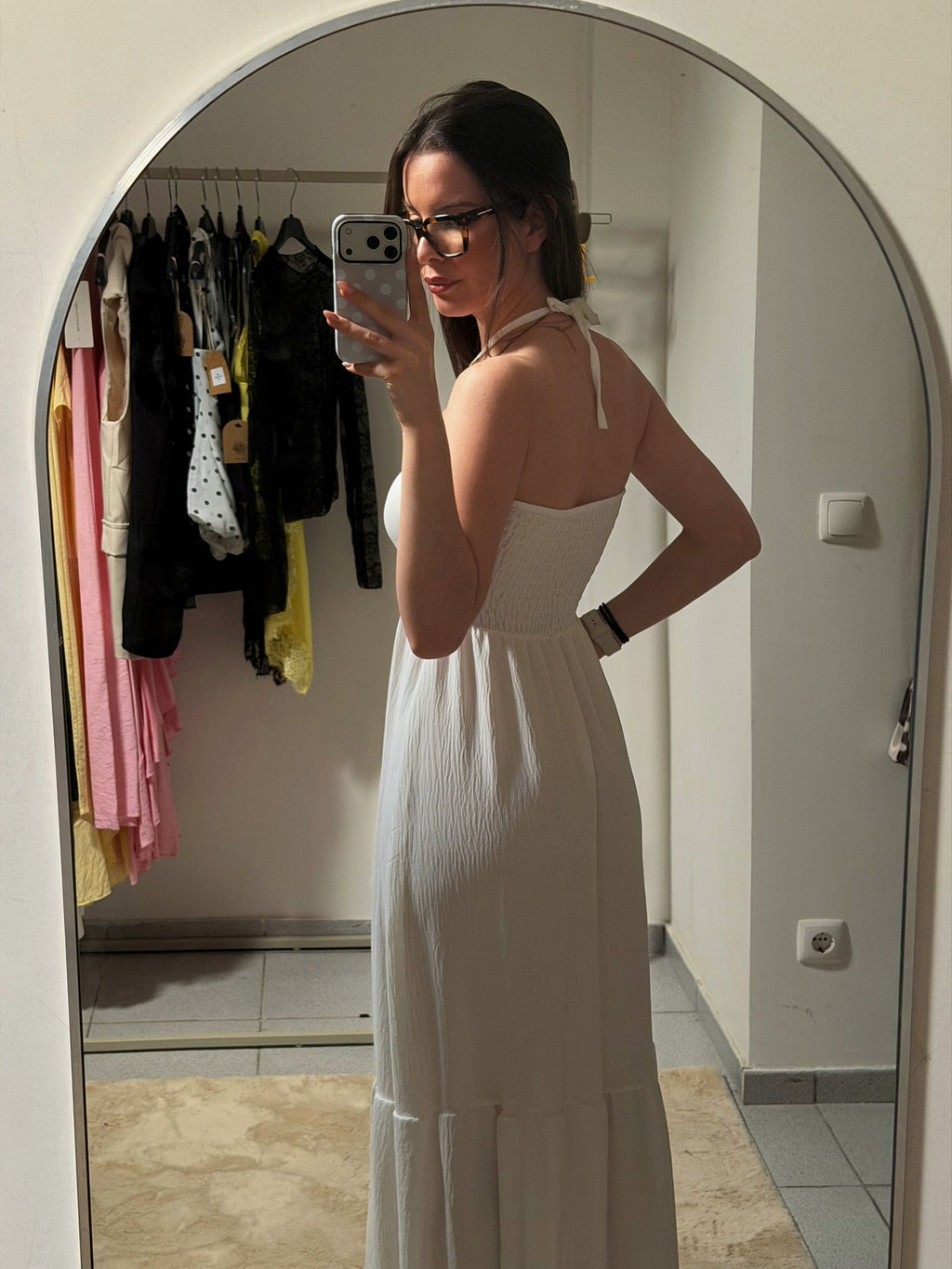 Vestido branco fluído